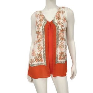 Violet + Claire Orange Floral Tank size Small